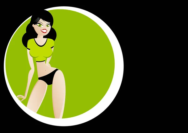 Bikini Fille Pose — Image vectorielle