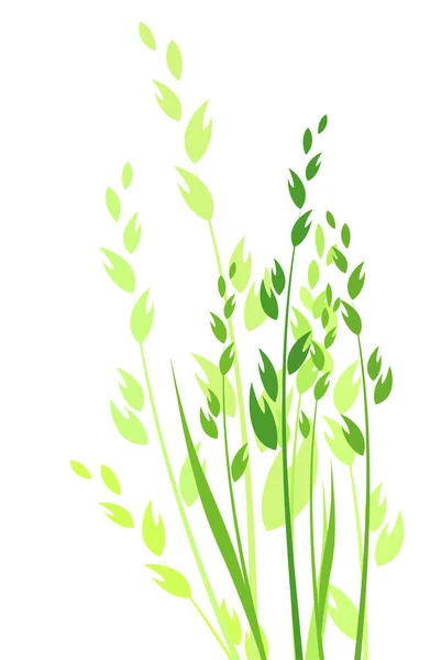 Травяной Векторный Рисунок Горизонтальный Цветной Силуэт — стоковый вектор