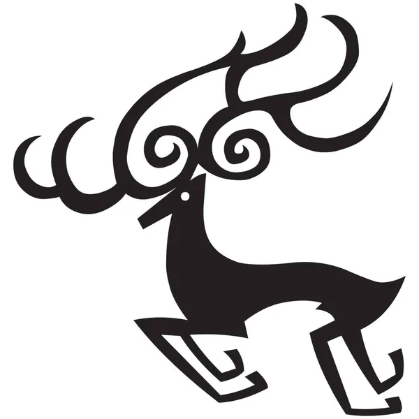 鹿のベクトル図 デザインのためのクリスマス要素 — ストックベクタ