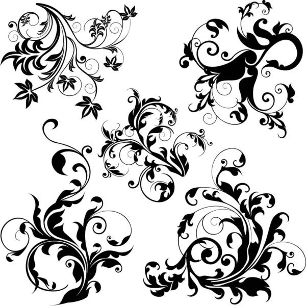 Зображення Елементів Квіткового Дизайну Кольорова Ілюстрація — стоковий вектор