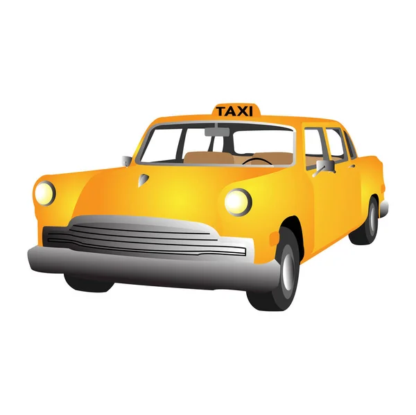 Yellow Taxi Car Vector Illustration — Stock Vector
