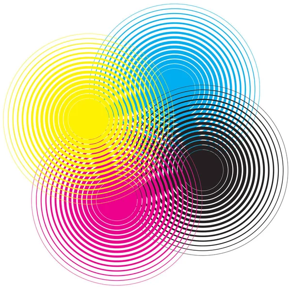 Texture Cmyk Cercle Sur Fond Blanc — Image vectorielle