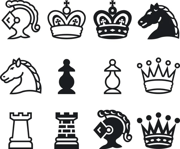 Chess Silouettes Vector Image Color — 스톡 벡터