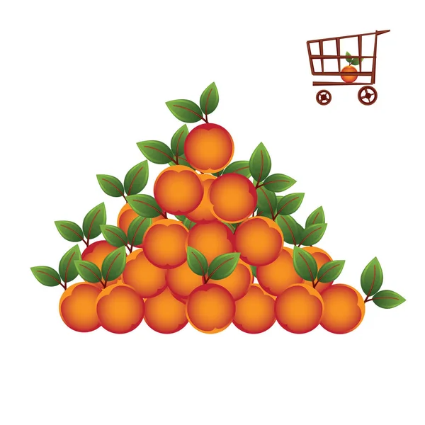 Shopping Basket Fruit — Stock Vector