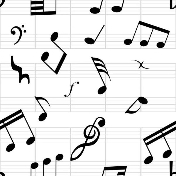 Textura Notas Musicais Sem Costura Para Fácil Fazer Padrão Sem —  Vetores de Stock