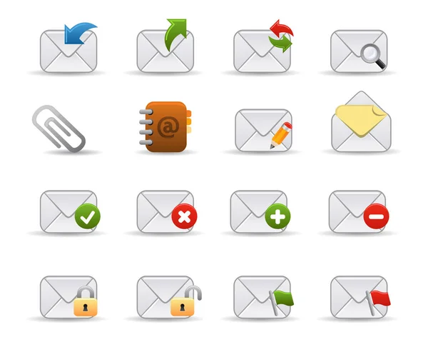 Gladde Serie Een Verzameling Kleurrijke Web Iconen Voor Webpagina Mail — Stockvector