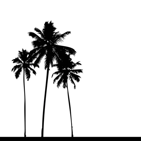 Silhouette Palmier Noir — Image vectorielle