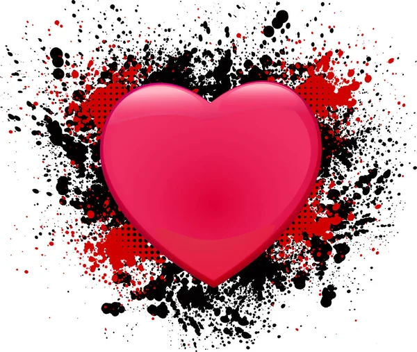 Projeto Valentines Grunge Abstrato Com Coração — Vetor de Stock