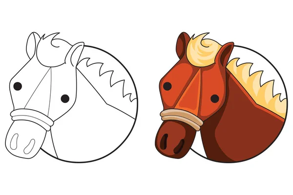 Roztomilý Vektorový Karikatura Koně — Stockový vektor