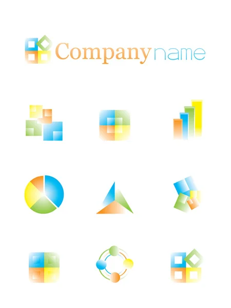 Ensemble Logos Affaires Affaires Stationnaires Dans Mon Portefeuille — Image vectorielle