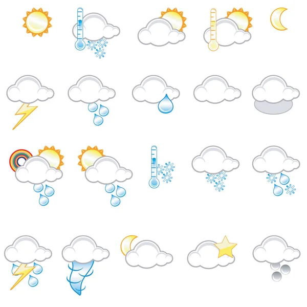 Set Different Weather Icons — Stock Vector