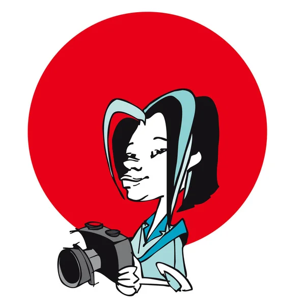 Fotoğrafçı Veya Barış Illüstrasyon Veya Logo — Stok Vektör