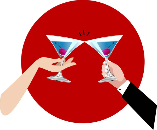 Couples Toasting Vector Illustration — Stock Vector
