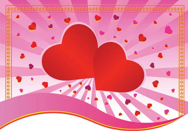 Hearts Radial Background Border Vector Version All Elements Independent Can — Stock Vector