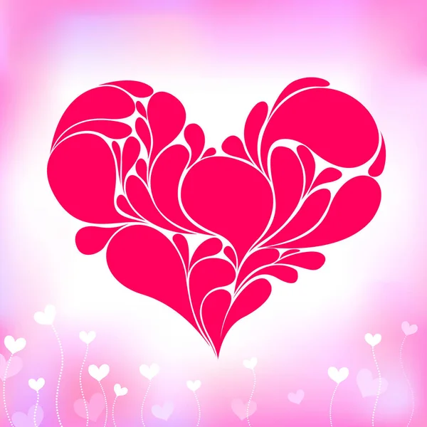 Corazón San Valentín Rosa Brillante Sobre Fondo Claro — Vector de stock