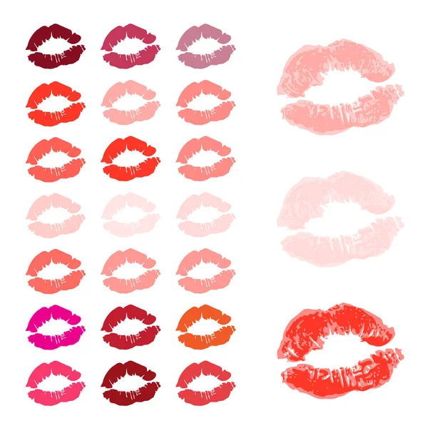 Wargi Pocałunek Kolorowy Obraz Kolorowa Ilustracja — Wektor stockowy