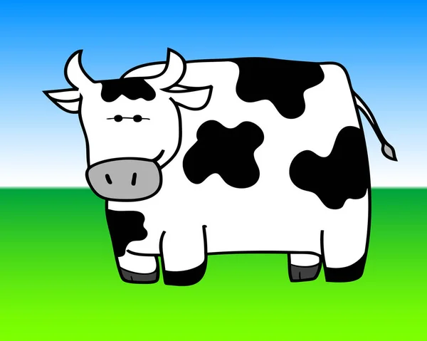 Vector Illustration Spotted Dairy Cow — Stock Vector