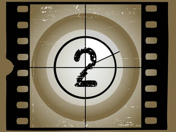 Old Scratched Film Countdown Bij — Stockvector