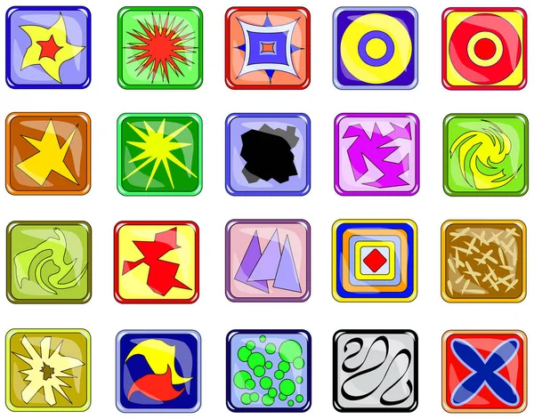 Коллекция Квадратных Красочных Абстрактных Векторных Икон — стоковый вектор