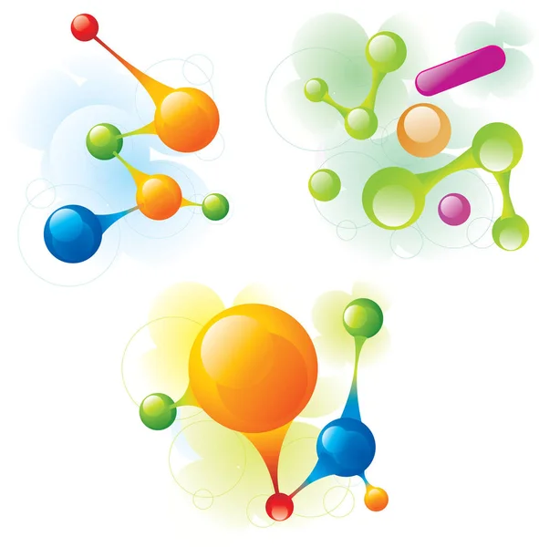 分子_ Set2图像 彩色插图 — 图库矢量图片