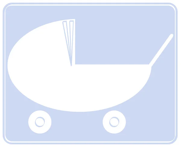 Diseño Cochecito Cochecito Bebé Azul Ilustratio — Archivo Imágenes Vectoriales