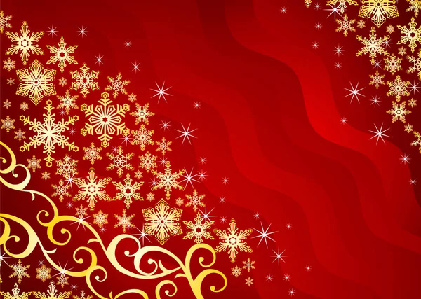 クリスマスの背景 雪の結晶と装飾 ベクトル — ストックベクタ