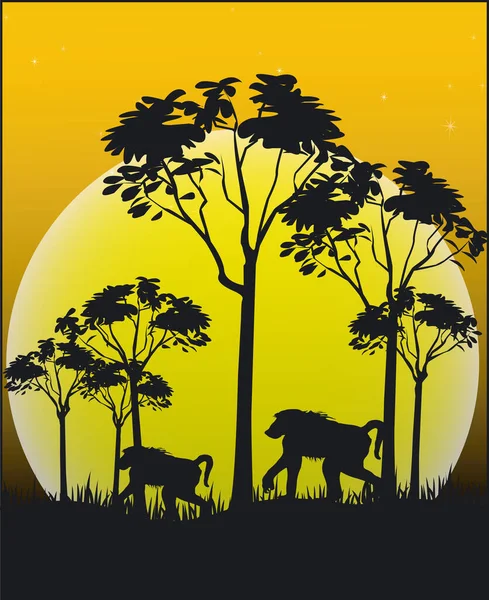 Animais África Ilustração Formato Vetorial —  Vetores de Stock