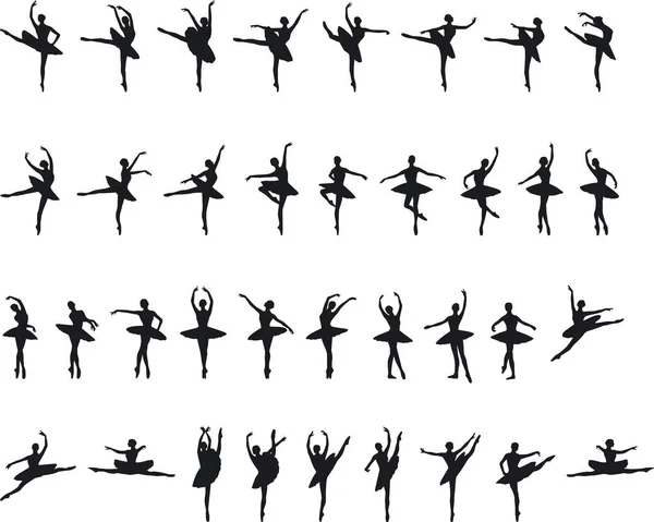 Una Ilustración Siluetas Ballet Vector — Archivo Imágenes Vectoriales