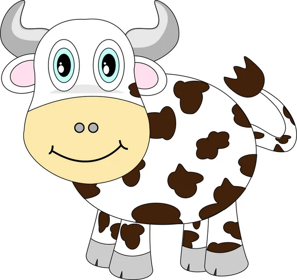 Roztomilé Vypadající Kreslené Flekaté Krávy — Stockový vektor
