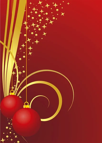 Boldog Karácsonyt Kártya Labdák Csillag — Stock Vector