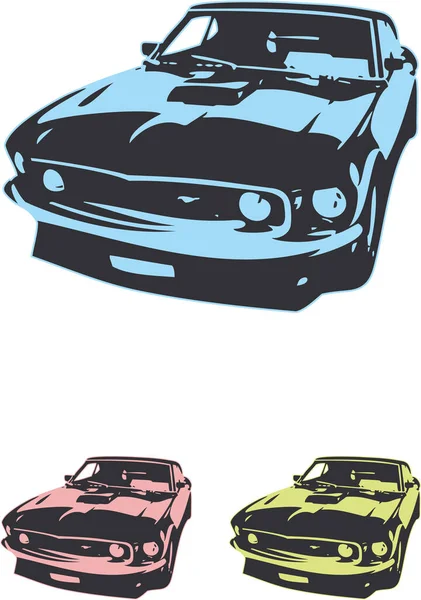 Klassieke Sport Auto Afbeelding Kleur Illustratie — Stockvector