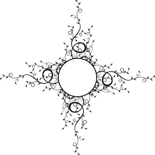 Ilustration Circle Frame Plants — Stock Vector