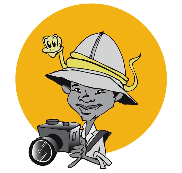 African American Fotograf Ilustracja Lub Logo — Wektor stockowy