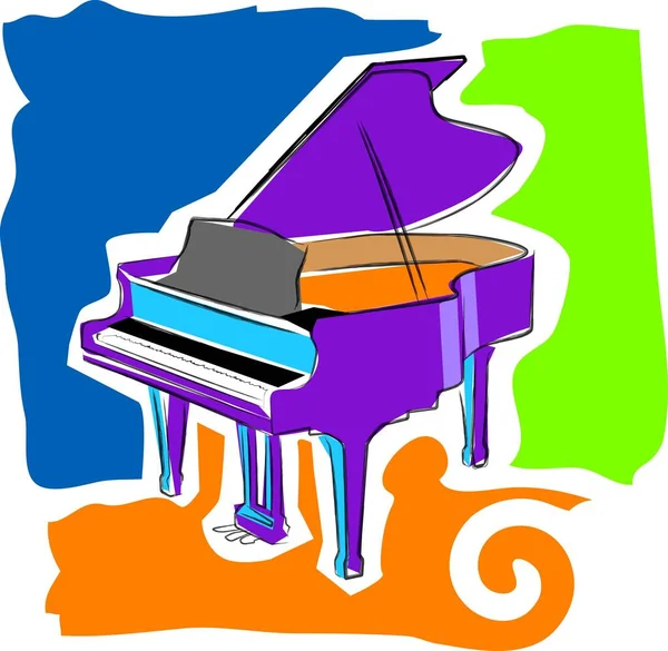 Vetor Desenho Ícone Ilustração Para Piano — Vetor de Stock