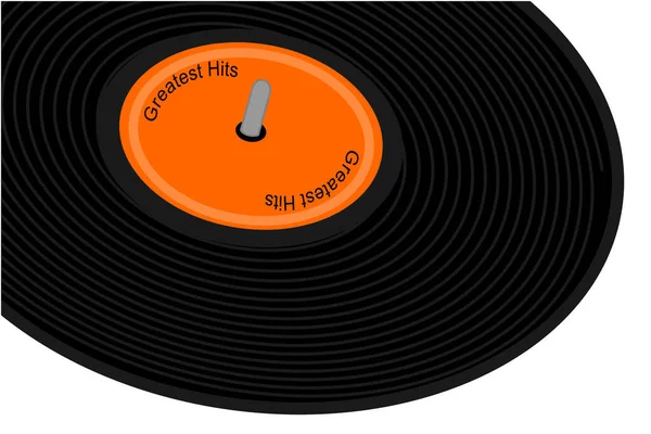 Черный Альбом Пластинки Оранжевым Лейблом — стоковый вектор