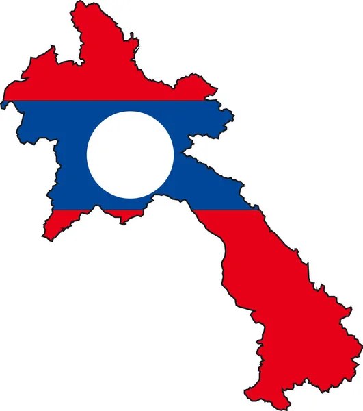 Vektor Ilustrasi Peta Dan Bendera Dari Laos - Stok Vektor