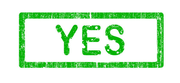 Grunge Office Stamp со словом YES в огромном брызгах текста. (Письма были уникальным образом разработаны и созданы вручную