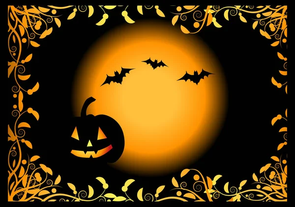 Halloween Night Background Vector Illustration — Stock Vector