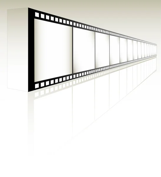 Tira Película Sobre Blanco Con Reflexión Imagen Vectorial Totalmente Redimensionable — Vector de stock