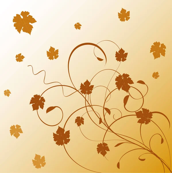 Zarte Blütenvektor Mit Herbstblättern — Stockvektor