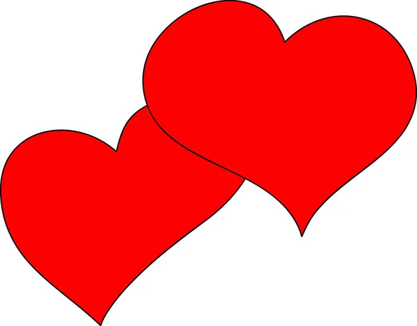赤いハートバレンタインのシンボル — ストックベクタ