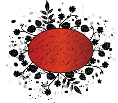 Grunge çiçek bayrağı - vektör