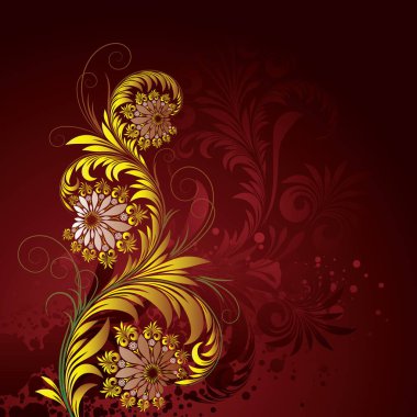 Rus halk sanatının tarzında bir vektör süsü.