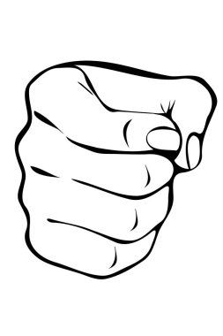 İzole edilmiş yumruk resmi - renk illüstrasyonu