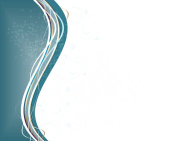 renkli dalga ve çiçek süsleme vektör arka plan