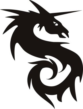 Ejderha vektör dövmesi çizimi