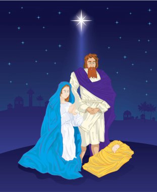 Kutsal aile imajı - renk çizimi