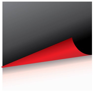 köşe kıvrımlı siyah sayfa ve metin için yer