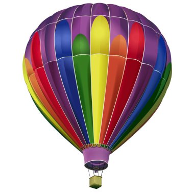 Hava balonu - Yüksek detaylı ve renkli vektör illüstrasyonu.