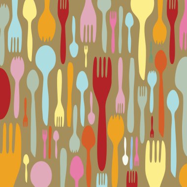 Gıda - Restoran - menü tasarımı ile çatal siluet